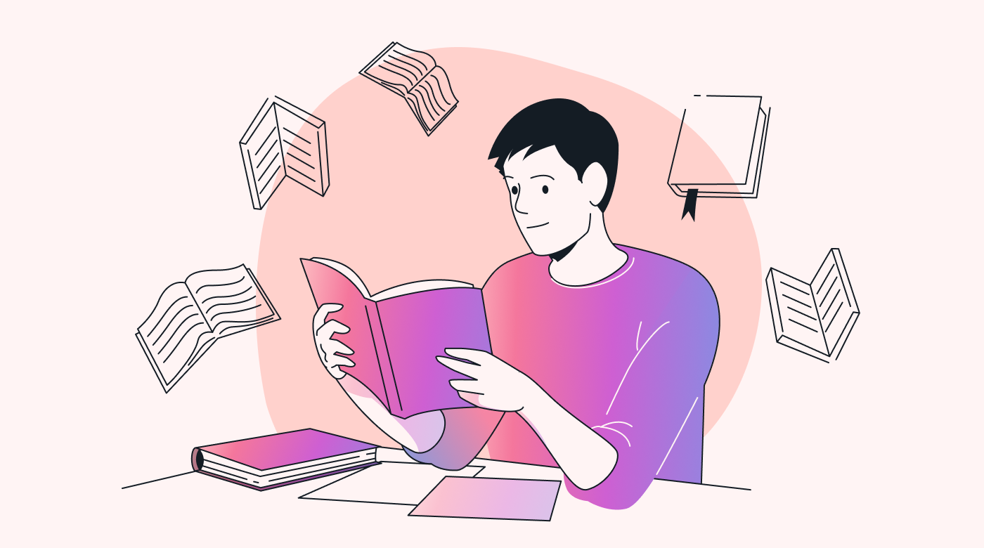 A person in a library
