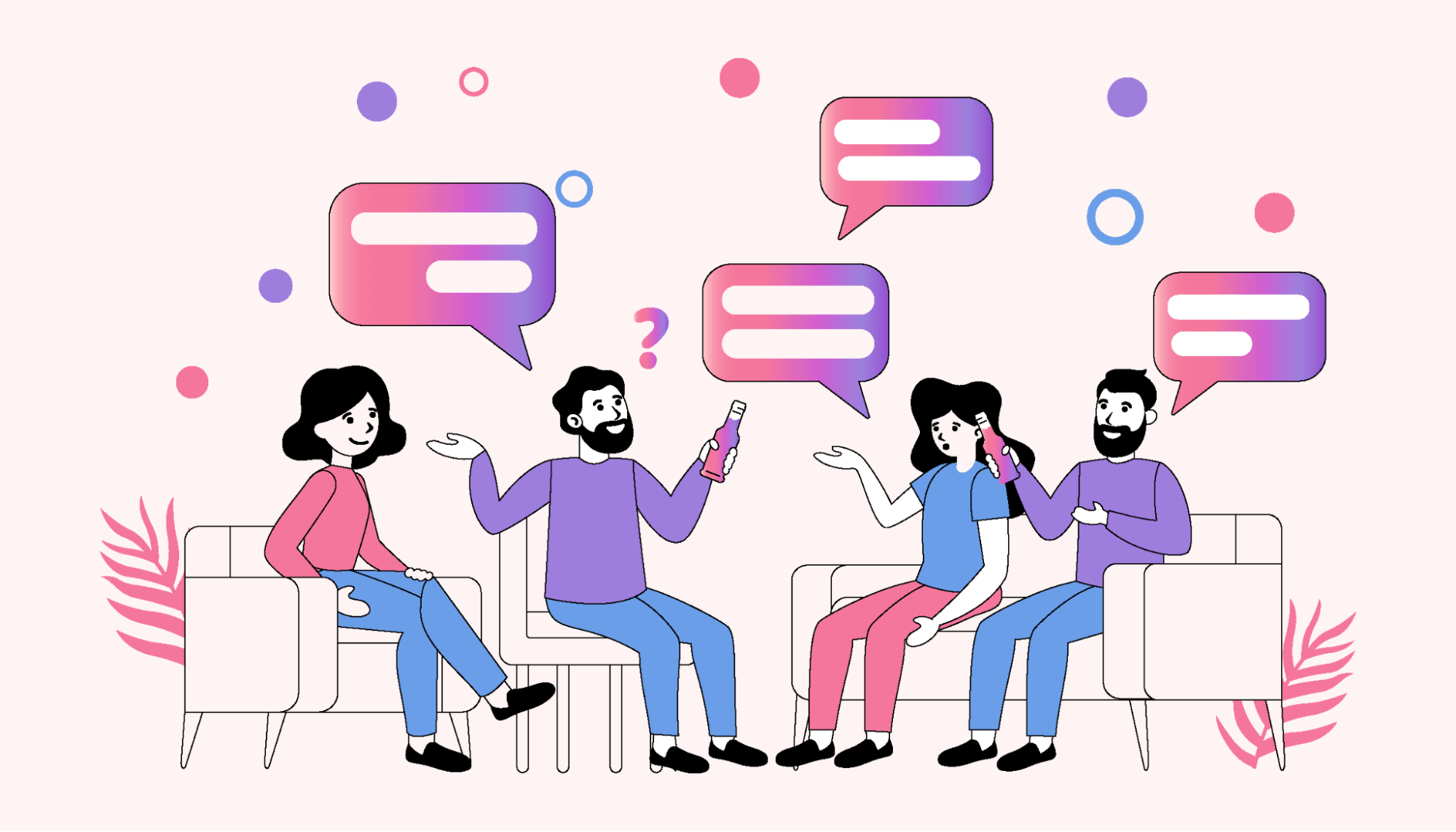 A focus group in session with four people from different backgrounds