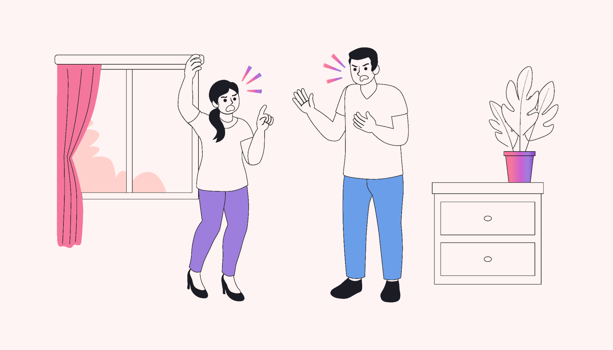Crack between man and woman