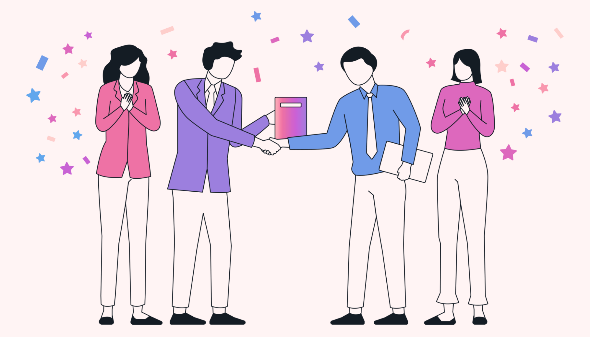 An employee receiving an award