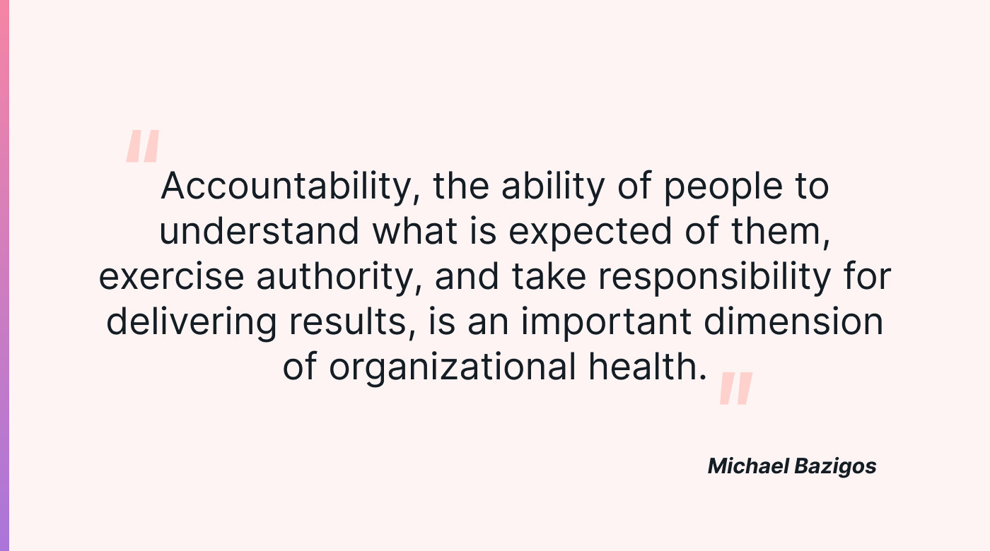 A quote on accountability from Michael Bazigos