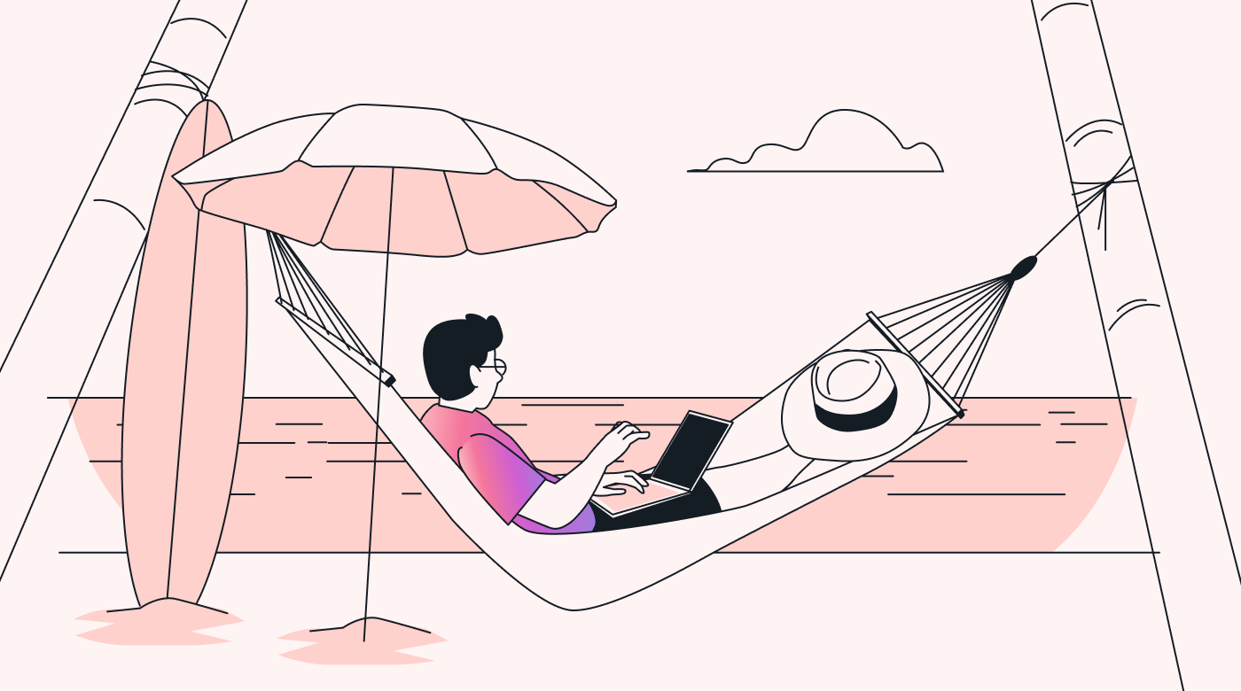 Employee working as digital nomad