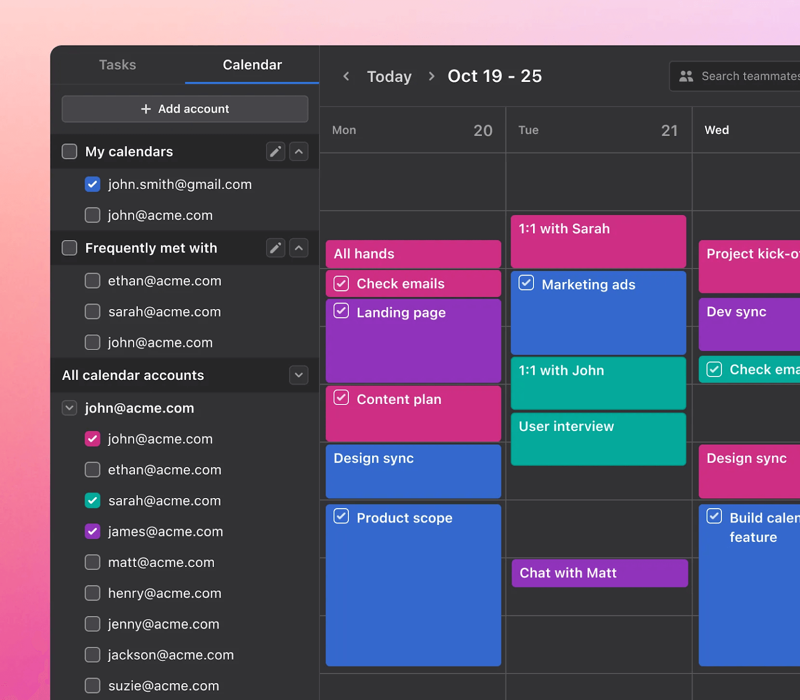 Share calendars with Motion