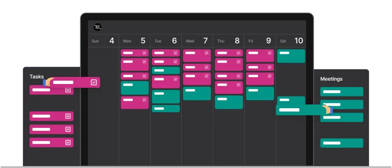 Motion AI scheduling tasks and meetings into calendar