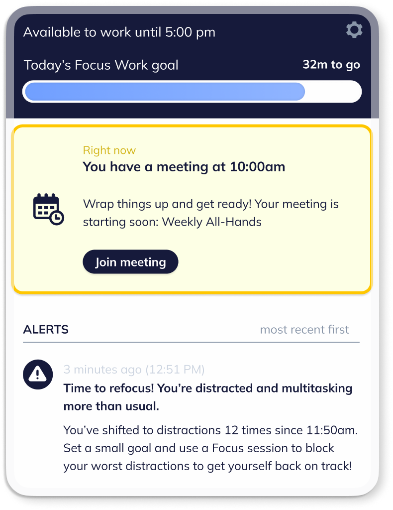 Screenshot shows RescueTime interface