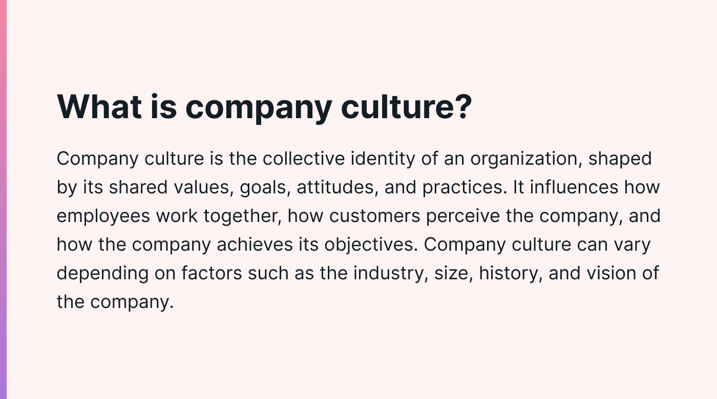Definition of company culture