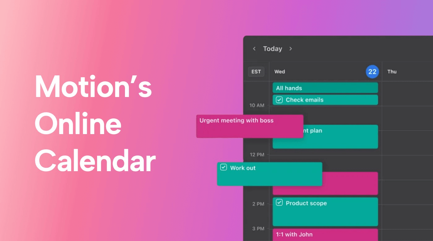 A page from Motion’s online calendar