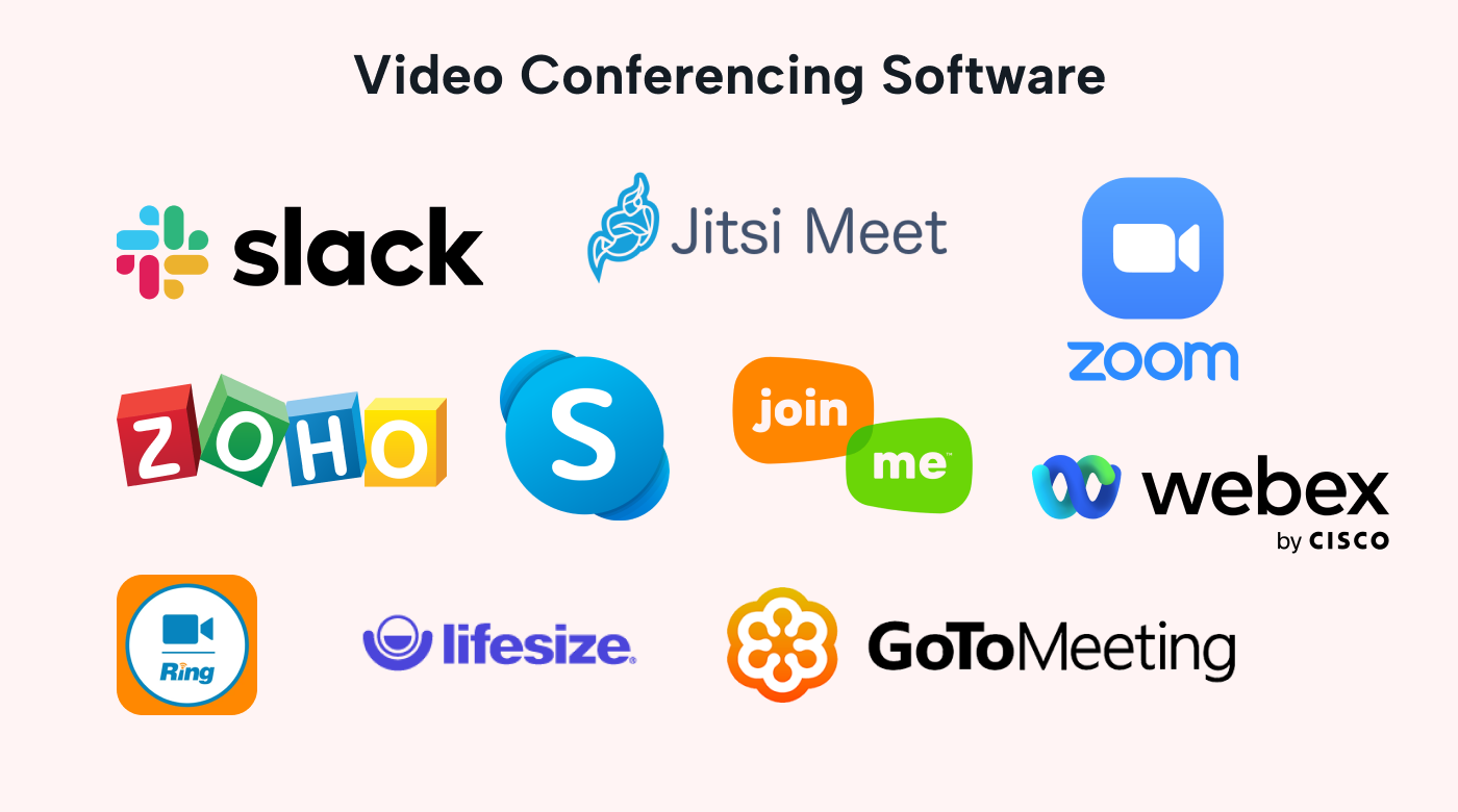 Logos of the top video conferencing software