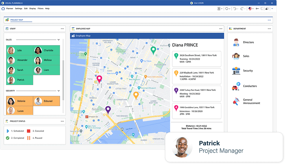 Visual Planning interface dashboard