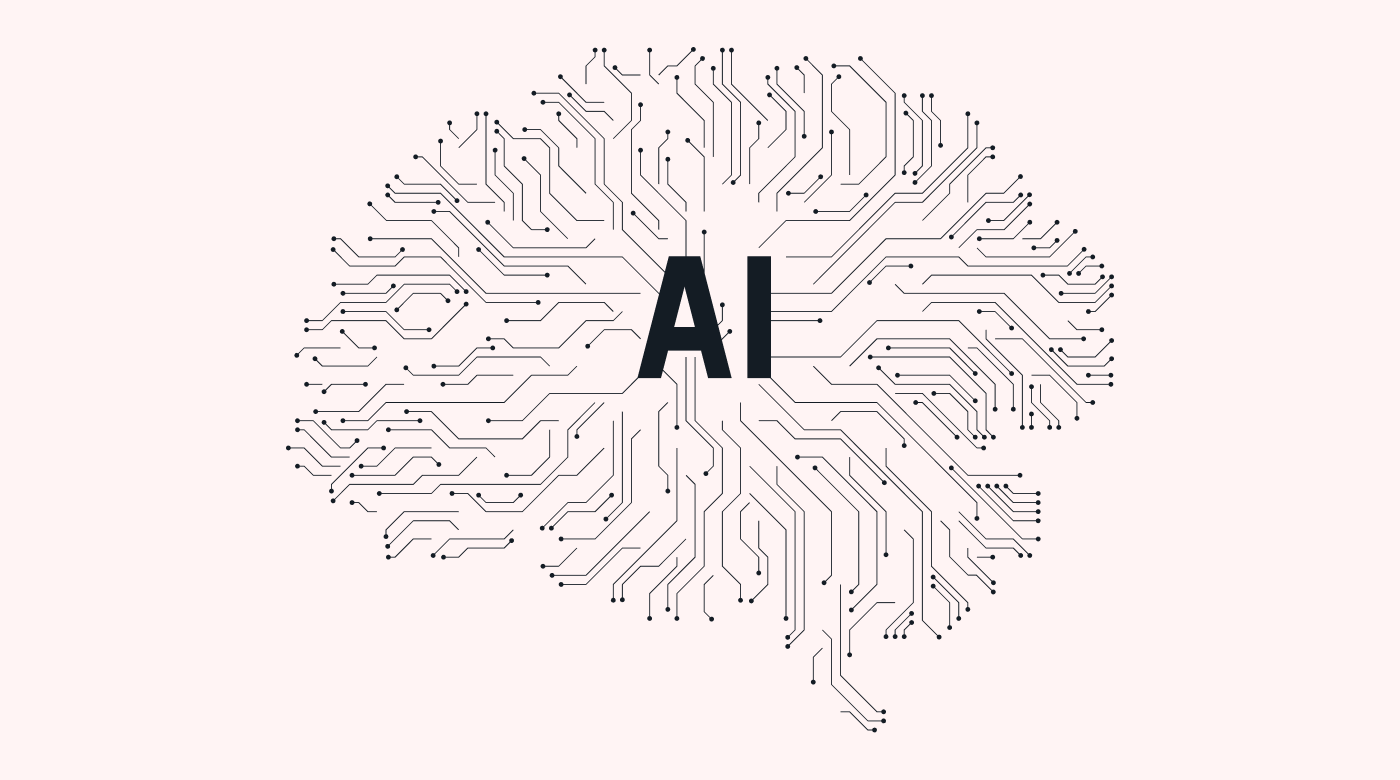 Artificial intelligence depicted in a structure like a human brain