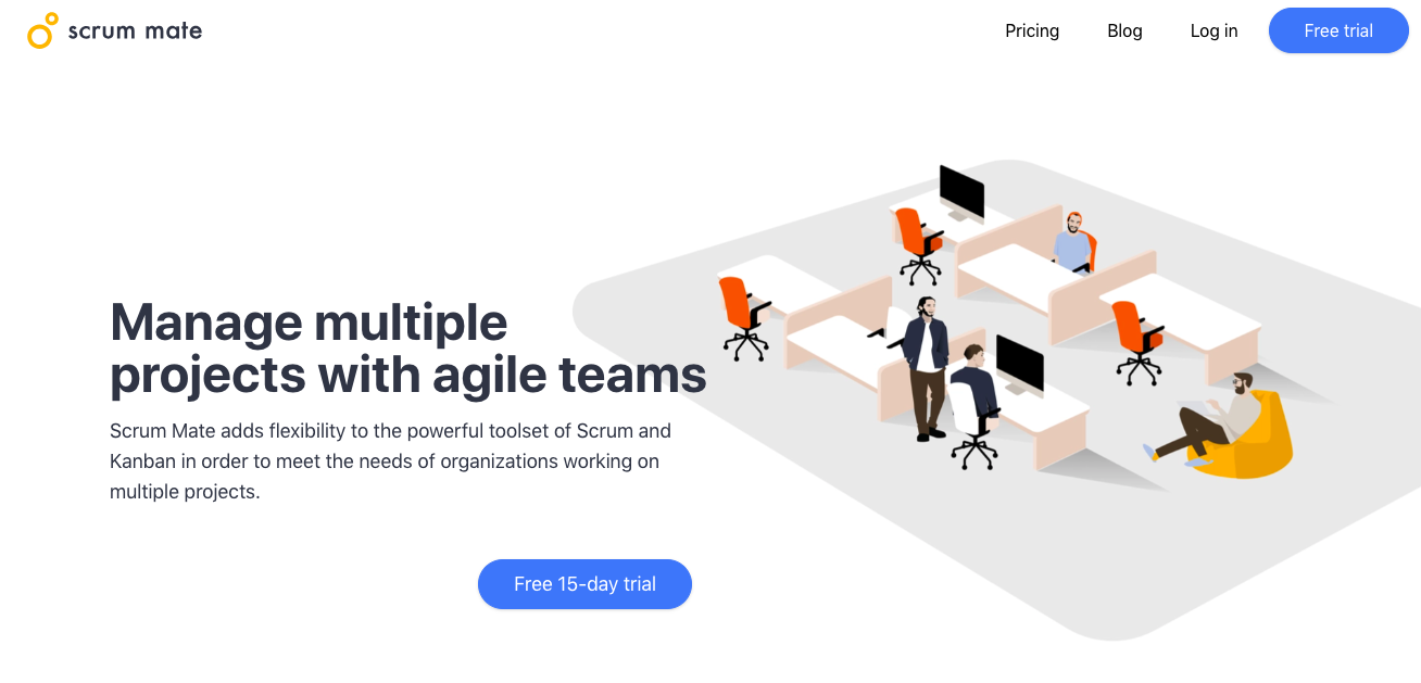 Scrum Mate website homepage