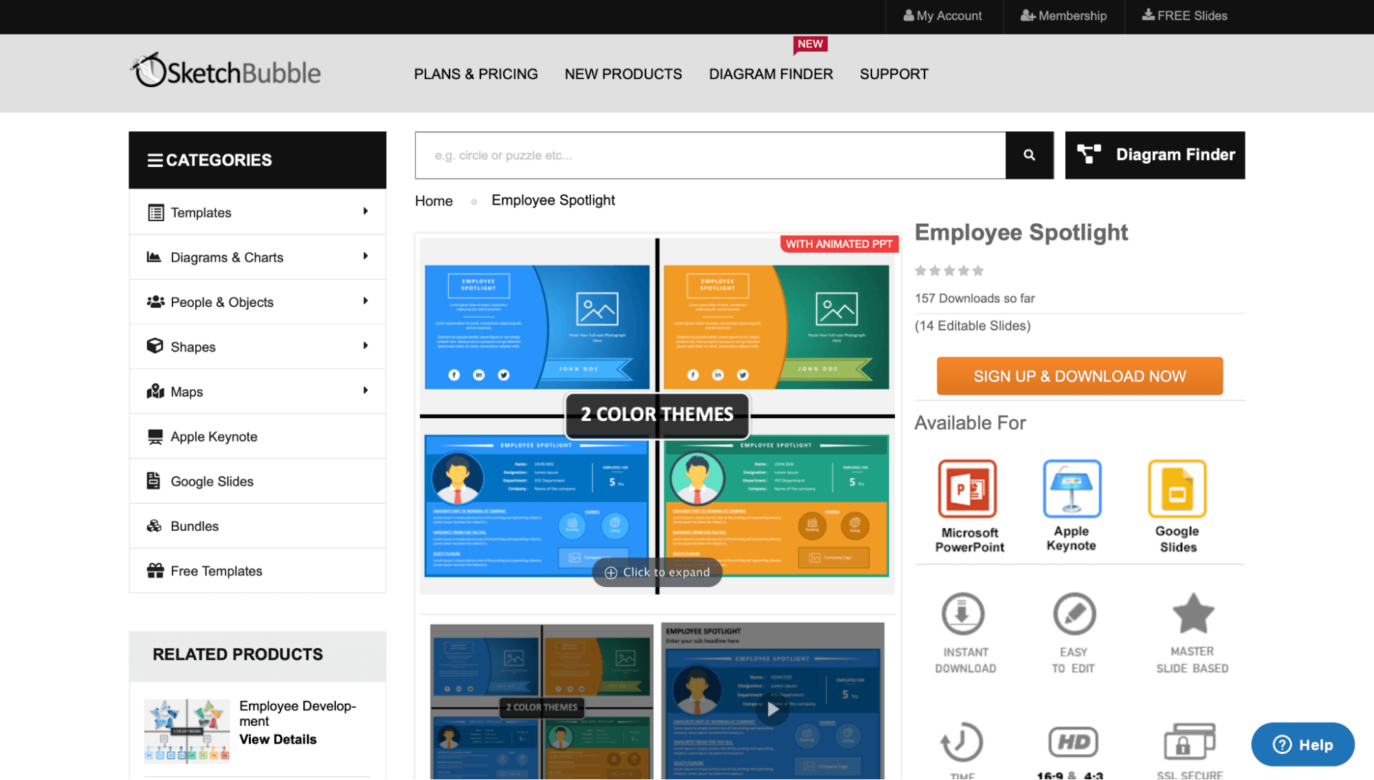 SketchBubble employee spotlight templates.