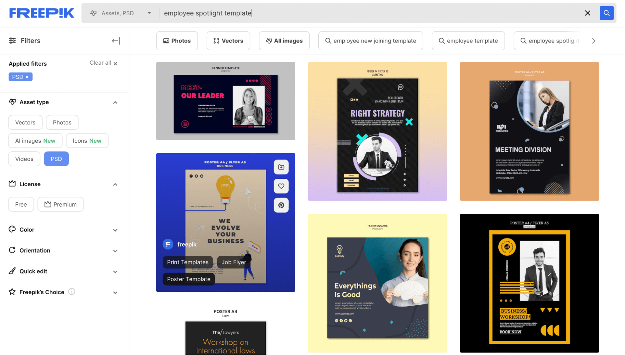 Freepik employee spotlight templates.