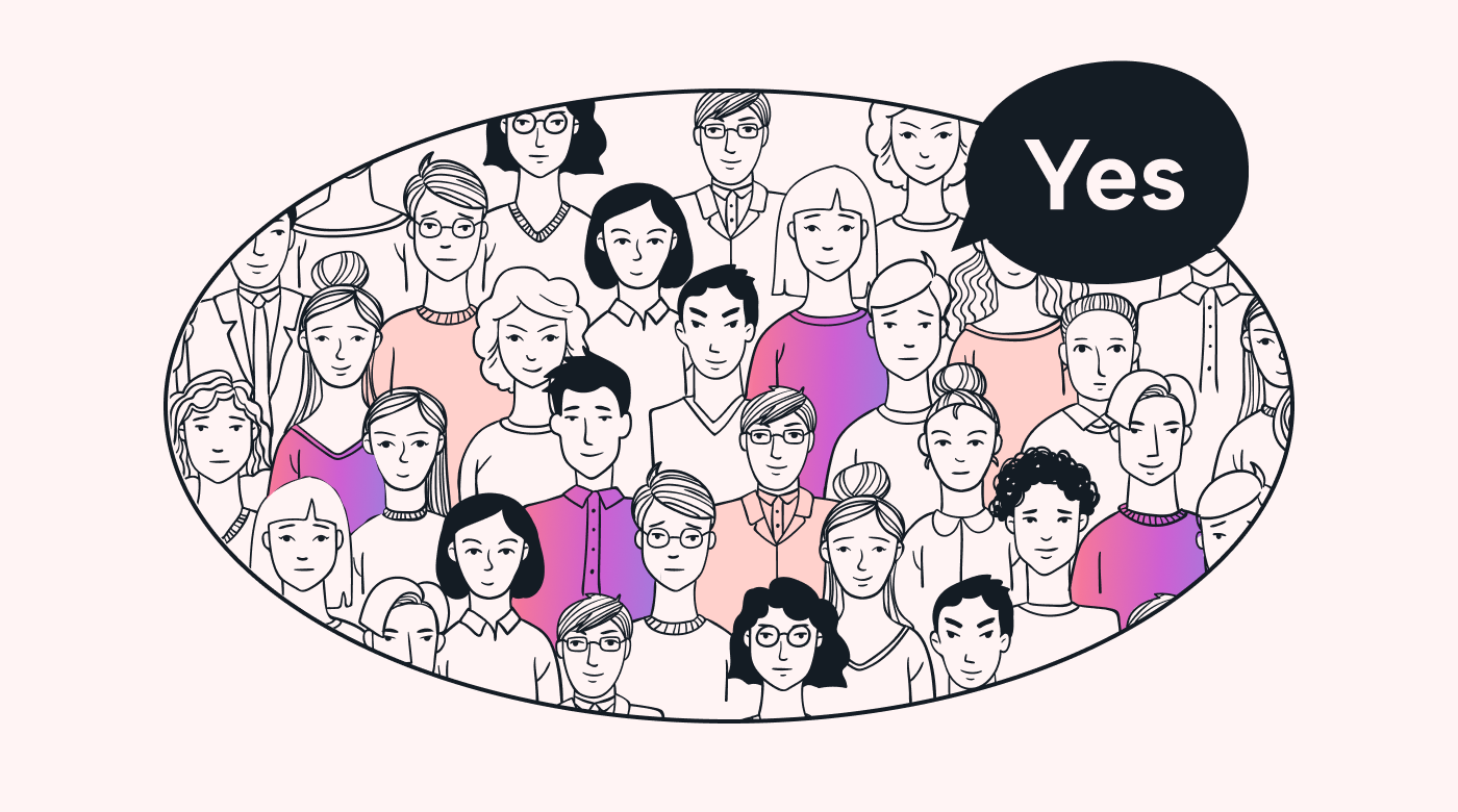 Team collectively saying yes
