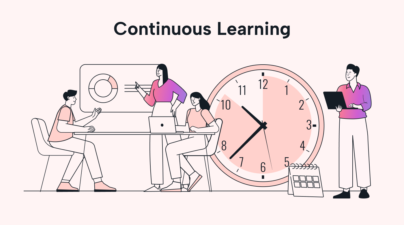 People focusing on upgrading their skills.