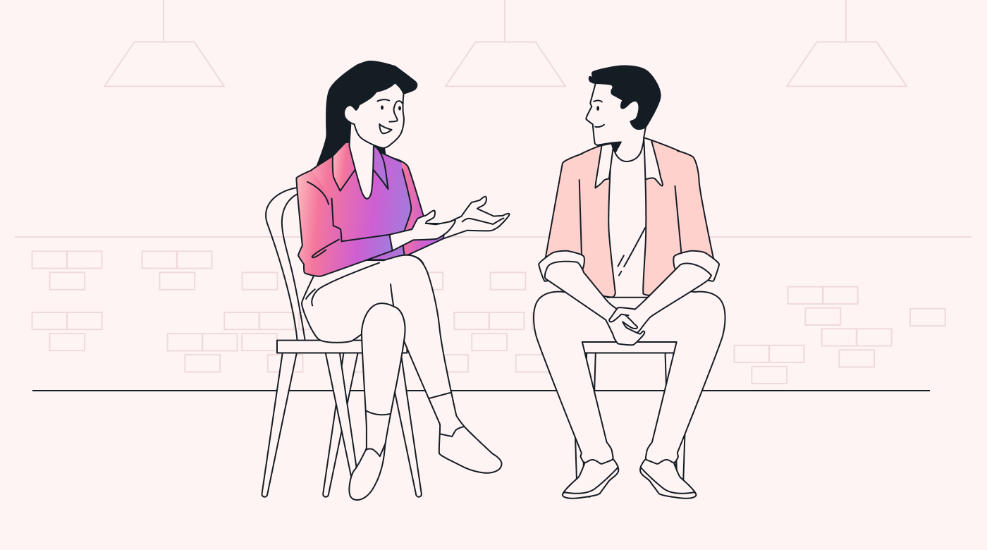 Two people communicating openly and respectfully