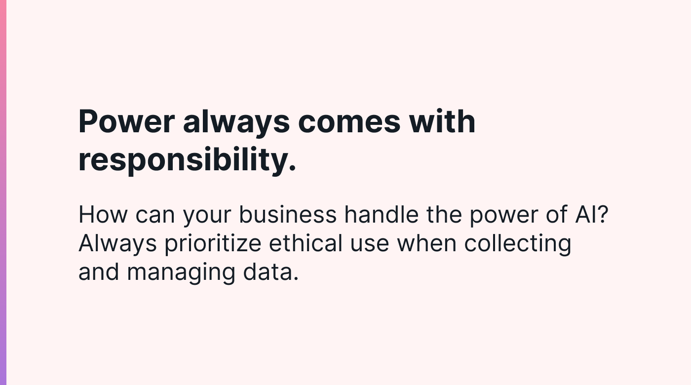 Text about managing data ethically