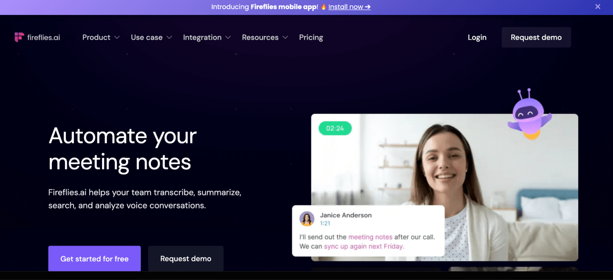 Fireflies AI tool for business