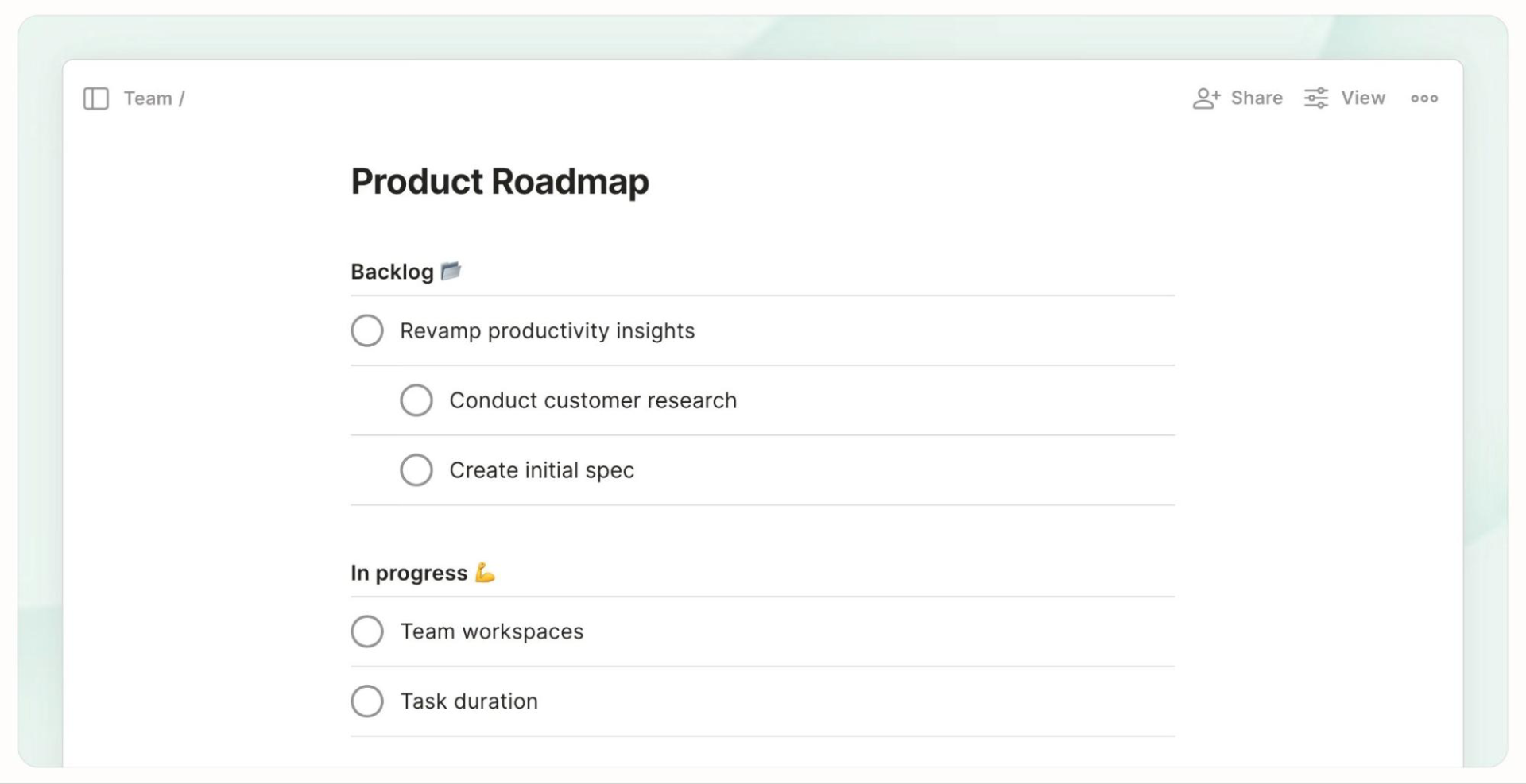 A screenshot showing a to-do list in Todoist