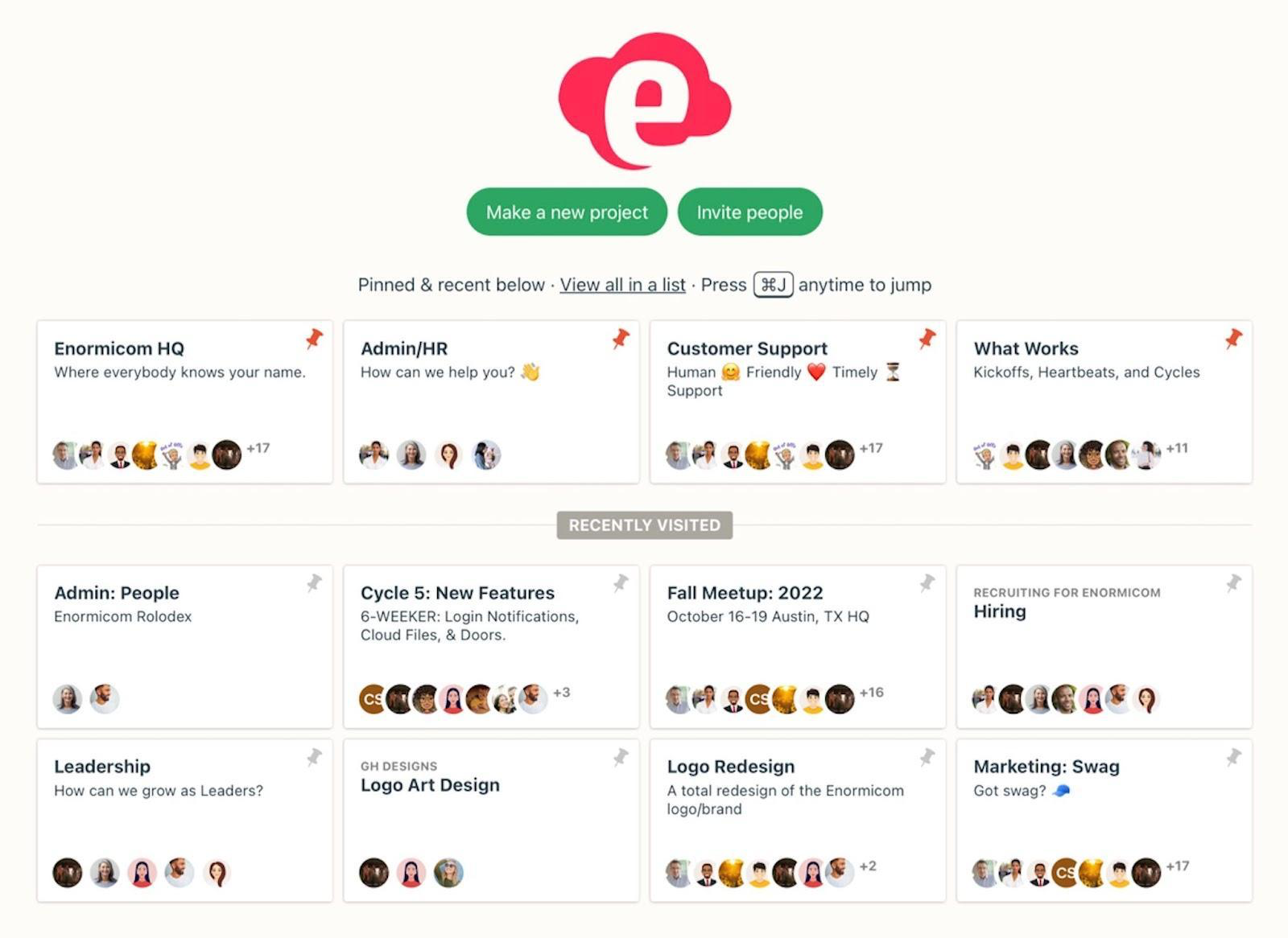 a screenshot of Basecamp