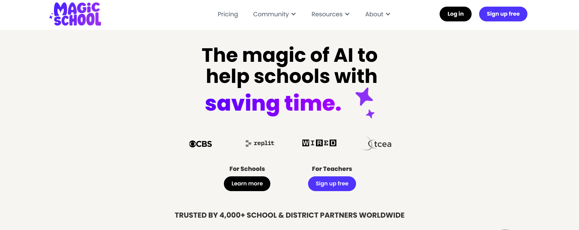 MagicSchool homepage screenshot
