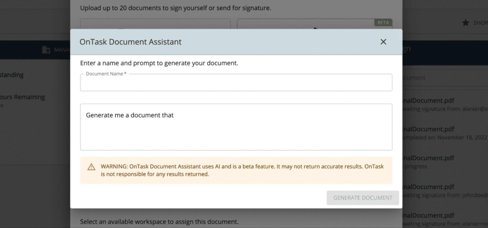 A screenshot of Docubee
