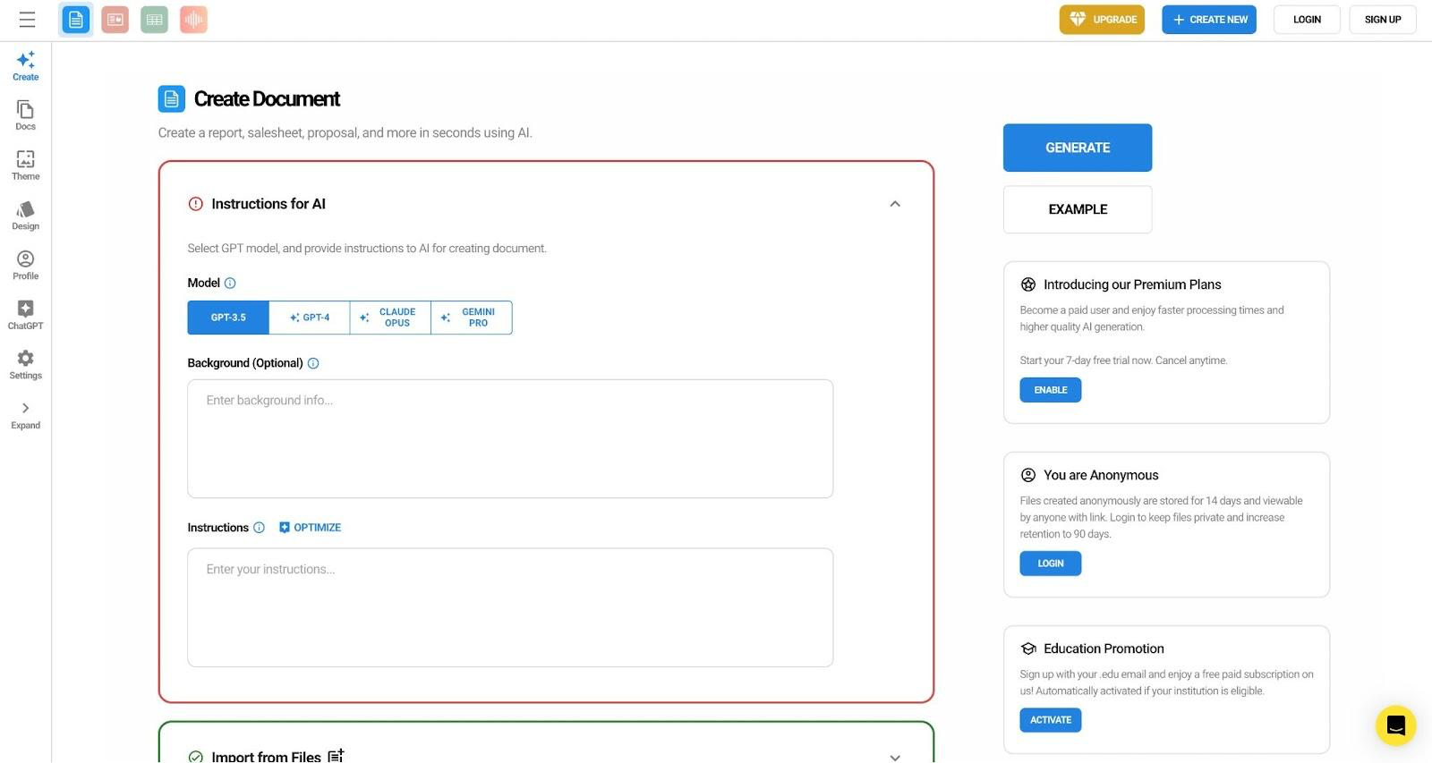 A screenshot of Aidocmaker